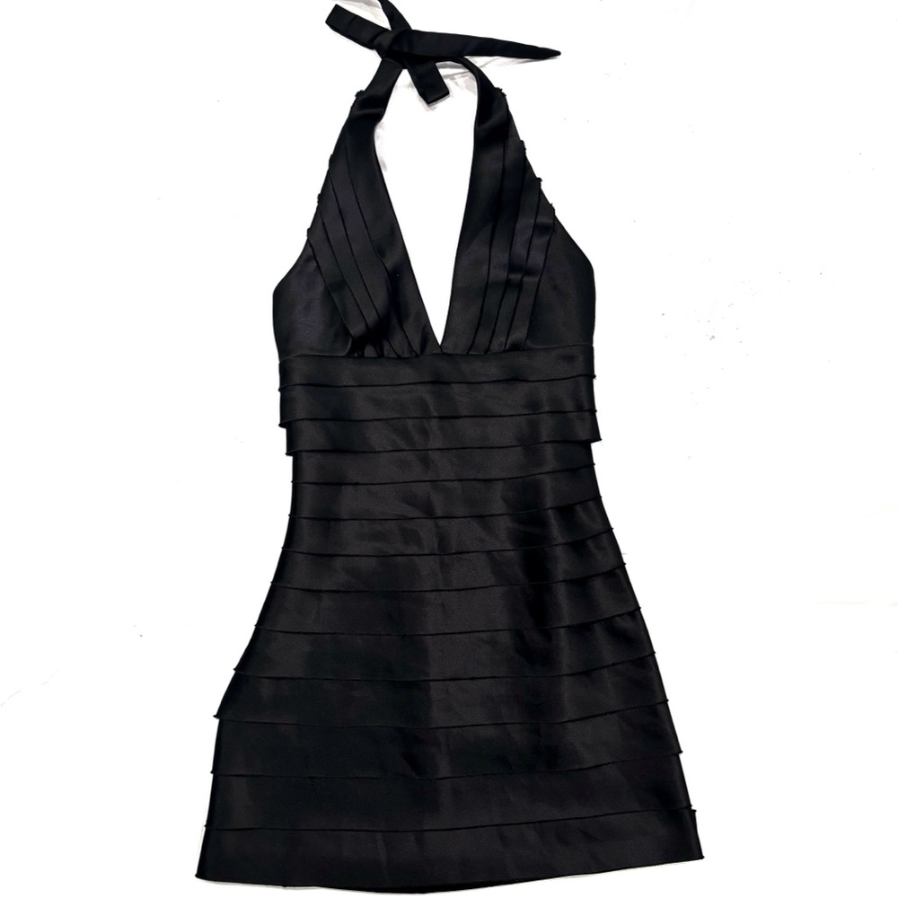 Elegant Black Halter Dress